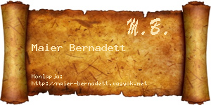 Maier Bernadett névjegykártya